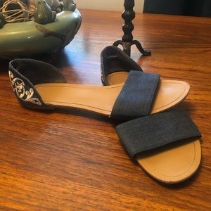 👗3 for $20👚: Denim Embroidered D’Orsay Sandals